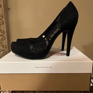 Jessica Simpson Black Lace Heels